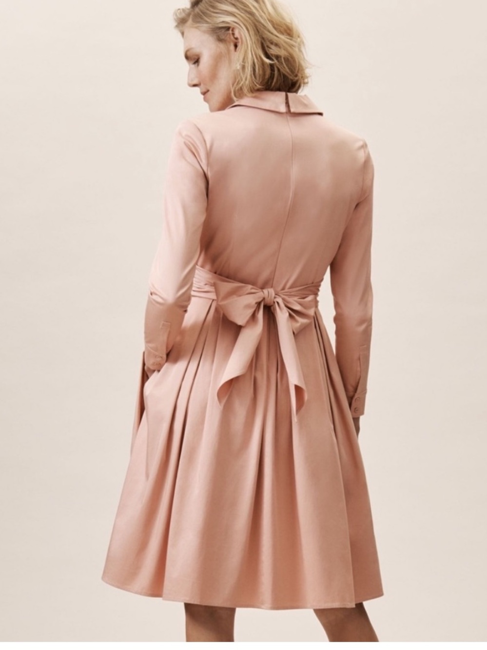 Gal Meets Glam Elisabetta Rose Pink  Surplice Wrap Top Pleated Skirt Dress -14 - Picture 8 of 14
